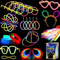 600 Glow Sticks Bulk | Feestartikelen Glow In The Dark | Halskettingen Armbanden met Tussenstukken | Verjaardag | Stokken breken | Breaking Lights 600 Stuks | Glowsticks | Carnaval | Feest | Knickers